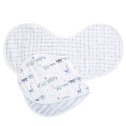 aden + anais® 2-Pack Rising Star Burpy Bibs in Blue/White