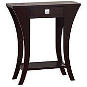Benzara Curved Console Table in Dark Brown