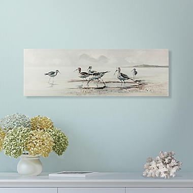 Zhejiang Wadou Creative Art Co. Sand Pipers Landscape 12-Inch x 36-Inch Embellished Canvas Wall Art. View a larger version of this product image.