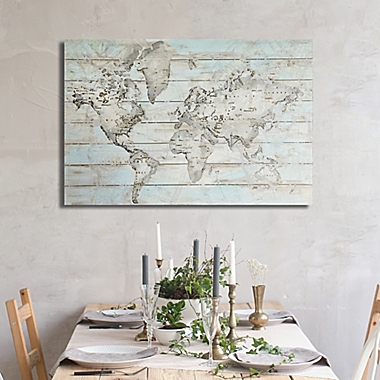 World Map 31.5-Inch X 47.2-Inch Wood Wall Art. View a larger version of this product image.