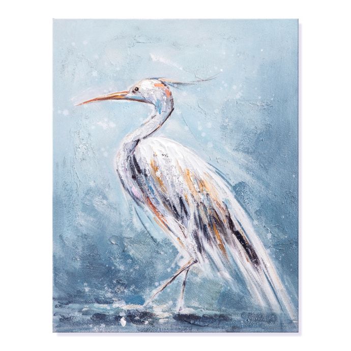 White Heron 16 Inch X 20 Inch Canvas Wall Art Bed Bath Beyond