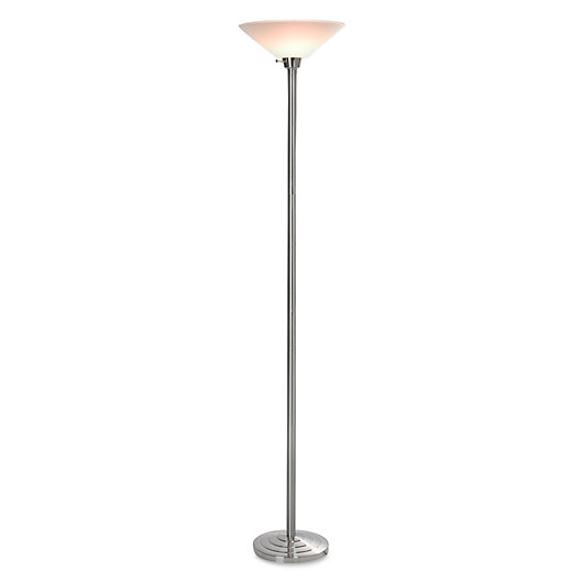 Alternate image 1 for Torchiere Floor Lamp with CFL Bulb in Brushed Steel