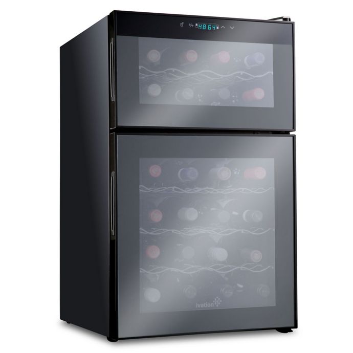 Ivation 24 Bottle Dual Zone Thermoelectric Wine Cooler In Black Bed Bath And Beyond Canada
