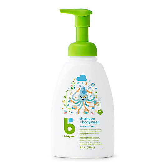 Alternate image 1 for Babyganics® 16 oz. Foaming Shampoo + Body Wash in Fragrance-Free