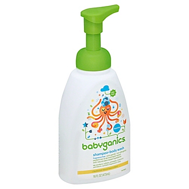 Babyganics&reg; 16 oz. Foaming Shampoo + Body Wash in Fragrance-Free. View a larger version of this product image.