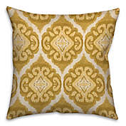 Watercolor 18-Inch Square Throw Pillow in Gold/White