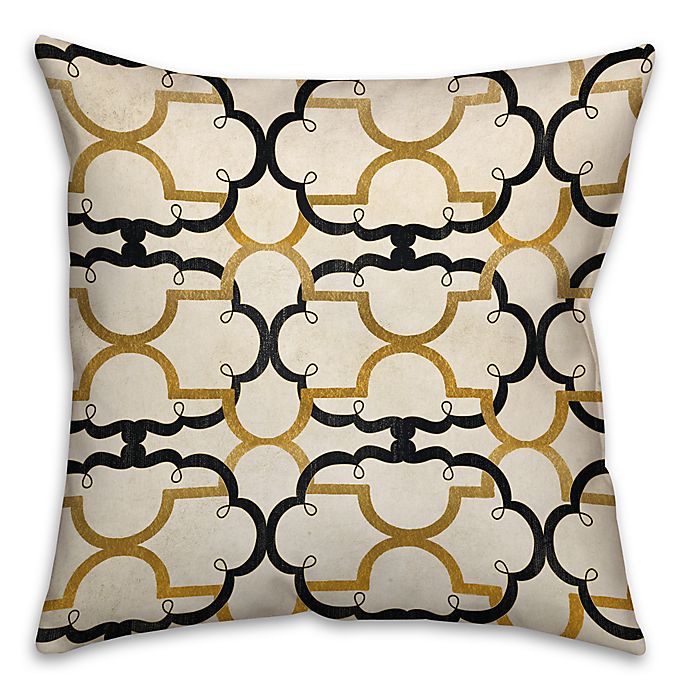 Quatrefoil Square Throw Pillow in Gold/Ivory | Bed Bath & Beyond