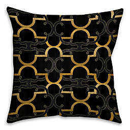 Quatrefoil 16-Inch Square Throw Pillow in Gold/Black
