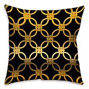 Quad 16-Inch Square Throw Pillow in Black/Gold