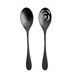 Knork® Serving Spoons in Black (Set of 2)