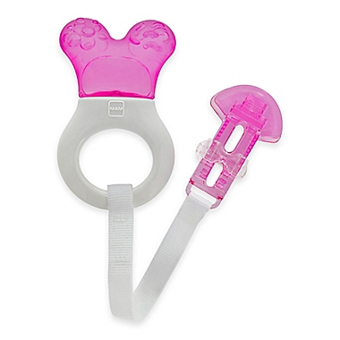 MAM Mini-Cooler Teether with Clip in Pink. View a larger version of this product image.