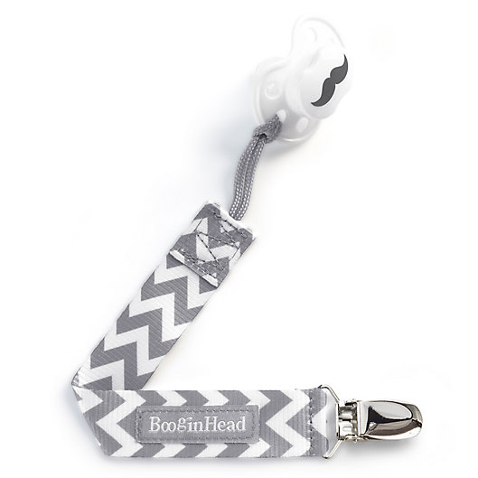Alternate image 1 for BooginHead® PaciGrip in Grey/White Chevron