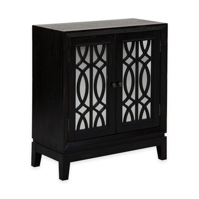 Pulaski Maurice Fretwork Mirrored 2-Door Cabinet | Bed ...