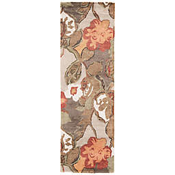 Jaipur Blue Collection Floral 2-Foot 6-Inch x 12-Foot Runner in Brown/Orange