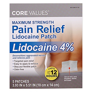 Core Values&trade; Lidocaine Pain Relief Patches. View a larger version of this product image.