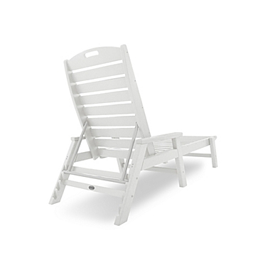 POLYWOOD&reg; Nautical Chaise with Arms in White. View a larger version of this product image.