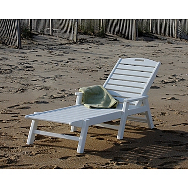 POLYWOOD&reg; Nautical Chaise with Arms in White. View a larger version of this product image.