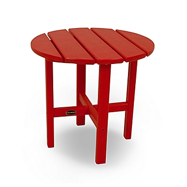 POLYWOOD&reg; 18-Inch Round Side Table in Sunset Red. View a larger version of this product image.