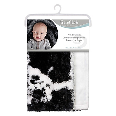 Trend Lab&reg; Cow Print Receiving Blanket in Black/White. View a larger version of this product image.