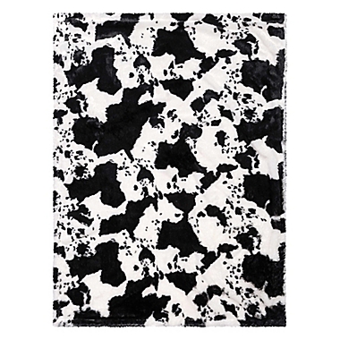 Trend Lab&reg; Cow Print Receiving Blanket in Black/White. View a larger version of this product image.