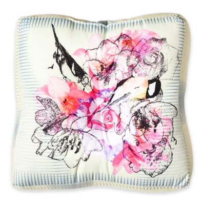 Deny Designs Bel Lefoose Design Birds and Flowers Square Floor Pillow