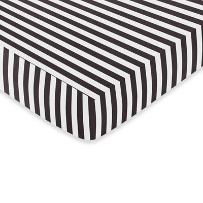 black and white striped crib sheet