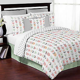 Sweet Jojo Designs Mod Arrow 3-Piece Full/Queen Comforter Set in Coral/Mint