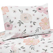 Sweet Jojo Designs&reg; Watercolor Floral Queen Sheet Set in Pink/Grey