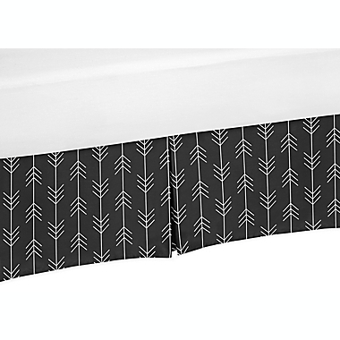 Sweet Jojo Designs&reg; Arrow Chevron Queen Bed Skirt in Black/White. View a larger version of this product image.