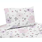 Alternate image 0 for Sweet Jojo Designs&reg; Watercolor Floral Twin Sheet Set in Lavender/Grey