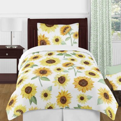 Sweet Jojo Designs&reg; Watercolor Sunflower 4-Piece Twin Comforter Set