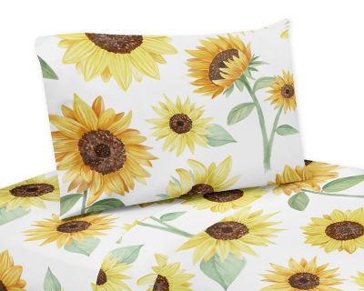 Sweet Jojo Designs&reg; Watercolor Sunflower Twin Sheet Set