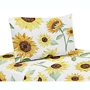 Sweet Jojo Designs&reg; Watercolor Sunflower Queen Sheet Set