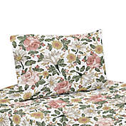 Sweet Jojo Designs Vintage Floral Twin Sheet Set in Pink/Green