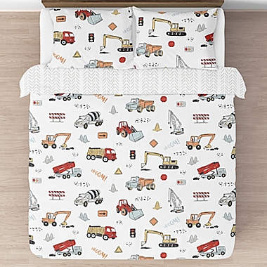Sweet Jojo Designs&reg; 3-Piece Construction Truck Full/Queen Comforter Set. View a larger version of this product image.