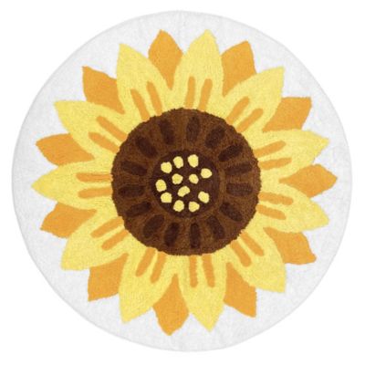 Sweet Jojo Designs Sunflower 30&quot; Round Area Rug in Yellow/Orange