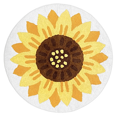 Sweet Jojo Designs Sunflower 30&quot; Round Area Rug in Yellow/Orange. View a larger version of this product image.