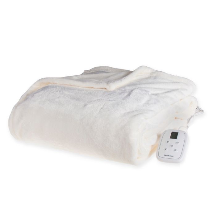 Brookstone N A P Heated Plush Blanket Bed Bath Beyond