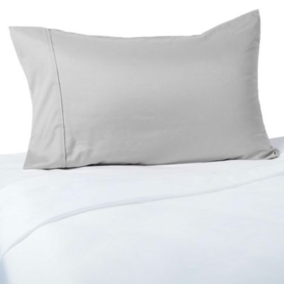 Brookstone 2 Standard BioSense Pillowcases 100% Cotton 500 TC Light Gray 