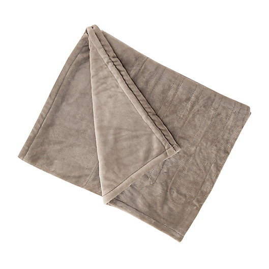 Alternate image 1 for Brookstone® n-a-p® Heated Plush Throw Blanket in Taupe