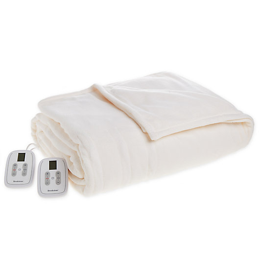 Alternate image 1 for Brookstone® Fleece Heated Blanket in Cream
