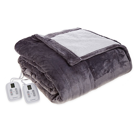 Alternate image 1 for Brookstone® n-a-p® Reversible Sherpa Heated Throw Blanket