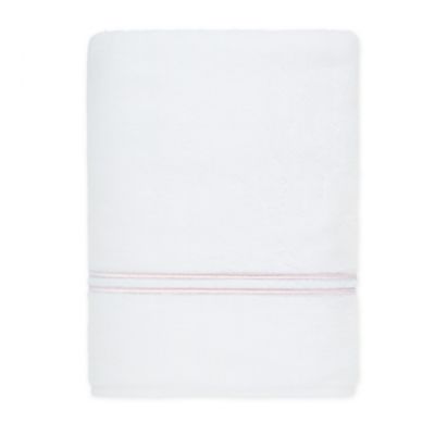 Wamsutta&reg; Egyptian Cotton Striped Bath Sheet in Rose/Grey