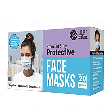 London Luxury 20-Count Disposable 3-Ply Face Mask. View a larger version of this product image.