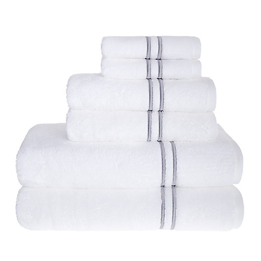 Alternate image 1 for Wamsutta® Egyptian Cotton 6-Piece Baratta Stitch Bath Towel Set