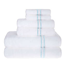 Wamsutta® Egyptian Baratta Stitch Cotton 6-Piece Bath Towel Set in Pastel Turquoise