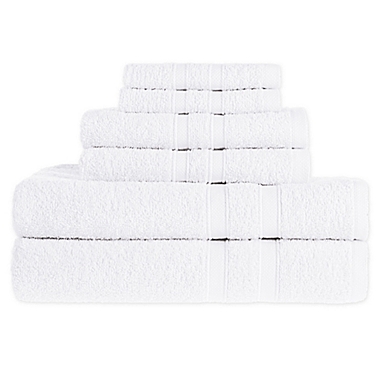 Simply Essential&trade; 6-Piece Towel Set in Bright White. View a larger version of this product image.