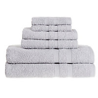 6-Piece Simply Essential 100% Cotton Towel Set (Grey)