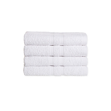 Simply Essential&trade; Cotton 4-Piece Hand Towel Set in Bright White. View a larger version of this product image.