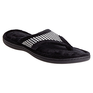 Brookstone&reg; Large Thong Slippers in Grey. View a larger version of this product image.